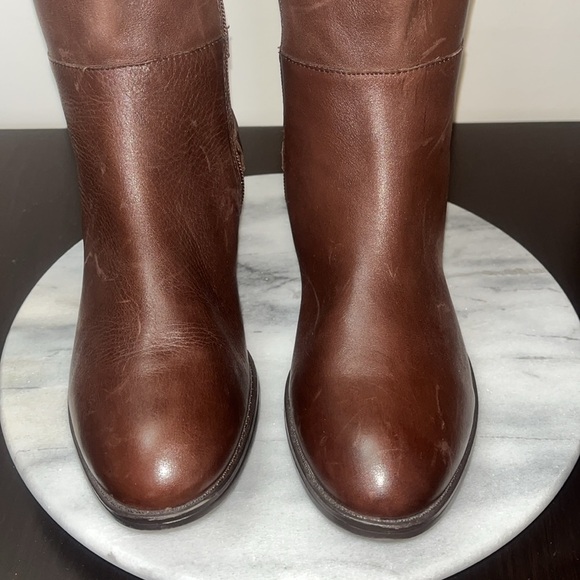 NWOB Lauren Ralph Lauren 'Macelyn' riding boot brwn leather buckle detail Sz 8B - Picture 5 of 15